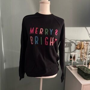 Merry & Bright Christmas  Black Sweatshirt